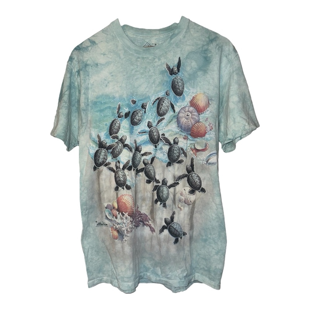 The Mountain Vintage Light Blue Ocean Turtle Hatchlings Tie Dye T Shirt Medium
